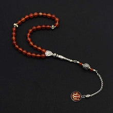 Load image into Gallery viewer, ALBATROSART -Prestige Series -1- (8mm,33 Beads) Worry Beads-Prayer Beads-Tesbih-Tasbih-Tasbeeh-Misbaha-Masbaha-Subha-Rosary (Red Agate Stone Prayer Beads)