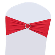 Load image into Gallery viewer, 100PCS Wedding Chair Decorations Stretch Chair Bows and Sashes for Party Ceremony Reception Banquet Spandex Chair Covers slipcovers (100, Red)