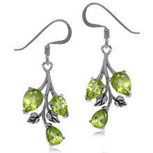 Load image into Gallery viewer, Silvershake 5.52ct. Natural Peridot 925 Sterling Silver Leaf Dangle Hook Earrings