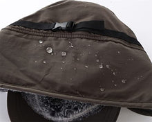 Load image into Gallery viewer, Connectyle Unisex Winter Hat with Brim Warm Earflaps Hat Faux Fur Baseball Cap for Men Army Green