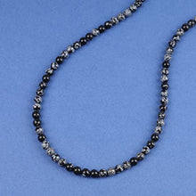 Load image into Gallery viewer, GAVU Handcrafted Men's Healing Crystal Snowflake Obsidian Necklace 24"