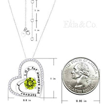 Load image into Gallery viewer, Birthday Gifts Wife August Birthstone Peridot Necklace Women Mom I Love You for Always and Forever Double Hearts Sterling Silver