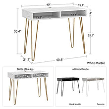 Load image into Gallery viewer, Novogratz Computer Desk with Storage, White Marble