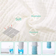 Load image into Gallery viewer, Muslin Burp Cloths for Baby 10 Pack 100% Cotton Large 17''X13'' Super Soft and Absorbent by YOOFOSS (White)