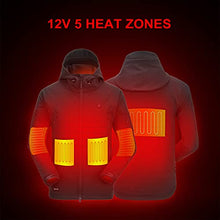 Load image into Gallery viewer, DEWBU Heated Jacket with 12V Battery Pack Winter Outdoor Soft Shell Electric Heating Coat, Men's Grey, XL