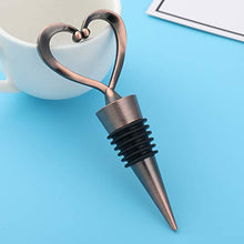 Load image into Gallery viewer, WeddParty 24 PCS Wedding Favor for Guests, Heart Wine Bottle Stopper Champagne Saver with White Organza Gift Bags for Baby Shower Favor Bridal Shower Party Souvenir Gift Supplies (Antique Copper, 24)