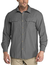 Load image into Gallery viewer, 33,000ft Men's Long Sleeve Sun Protection Shirt UPF 50+ UV Quick Dry Cooling Fishing Shirts for Travel Safari Camping Hiking Grey