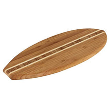 Load image into Gallery viewer, Totally Bamboo Lil' Surfer Surfboard Shaped Bamboo Serving and Cutting Board, 14-1/2" x 6", Brown