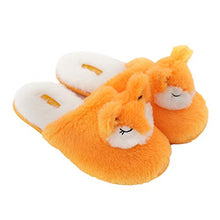Load image into Gallery viewer, Millffy Winter New Plush Animal Head Unicorn Slippers Cute Plush Fox Indoor Home Slippers (5-6,Fox Head)