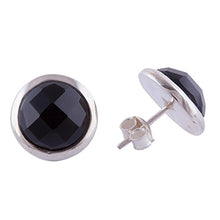 Load image into Gallery viewer, NOVICA Obsidian .925 Sterling Silver Drop Earrings 'Sweet Rings'
