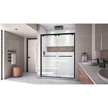 Load image into Gallery viewer, DreamLine Encore Semi-Frameless Bypass Sliding Shower Door in Satin Black, 56-60 in Width x 76 in Height, 5/16 in. (8mm) Certified Clear Tempered Glass, Smooth Gliding Open and Close. SHDR-1660760-09