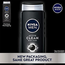 Load image into Gallery viewer, NIVEA MEN DEEP Active Clean Charcoal Body Wash, Cleansing Body Wash with Natural Charcoal, 3 Pack of 16.9 Fl Oz Bottles
