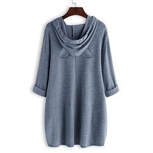 Load image into Gallery viewer, Casual Hooded Sweatshirts for Women Long Sleeved Plus Size Pullover Loose Oversized Drawstring Cat Ear Hoodies Blouse