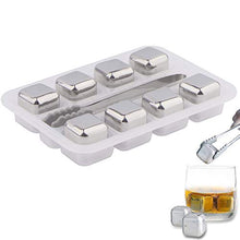 Load image into Gallery viewer, DERNORD Exclusive Stainless Steel Whiskey Stones - High Cooling technology Ice Cubes Chilling Rocks Reusable Wine Stone Durable Beer Drink Freezer Cooler Rock for Christmas and Birthday Gifts