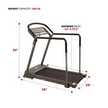Load image into Gallery viewer, Sunny Health & Fitness Walking Treadmill with Low Wide Deck and Multi-Grip Handrails for Balance, 295 LB Max Weight - SF-T7857,Black