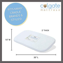 Load image into Gallery viewer, Bassinet/Cradle Mattress by Colgate Mattress | Waterproof & Non-Toxic | GREENGUARD Gold Certified | 15" X 30" X 2" | Rounded Corners