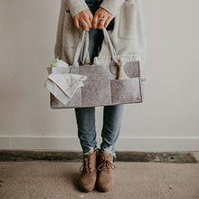 Load image into Gallery viewer, Parker Baby Diaper Caddy - Nursery Storage Bin and Car Organizer for Diapers and Baby Wipes - Large, Grey