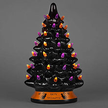 Load image into Gallery viewer, Best Choice Products Pre-Lit 15in Ceramic Tabletop Halloween Tree Holiday Decoration w/Orange & Purple Bulb Lights