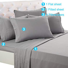 Load image into Gallery viewer, EASELAND Queen Size 6-Pieces Bed Sheets Set 1800 Series Microfiber Wrinkle & Fade Resistant,Deep Pocket,Hypoallergenic Bedding Set,Queen,Grey