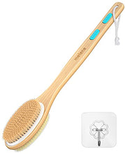 Load image into Gallery viewer, Metene Shower Brush with Soft and Stiff Bristles, Bath Dual-Sided Long Handle Back Scrubber Body Exfoliator for Wet or Dry Brushing