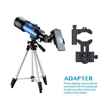 Load image into Gallery viewer, Aomekie Kids Telescope for Adults Astronomy Beginners 70mm Refractor Telescopes with Adjustable 51inch Tripod Phone Adapter Finderscope Erect-Image Diagonal and Moon Filter