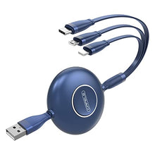 Load image into Gallery viewer, CAFELE Multi USB Charging Cable 1-Pack,Retractable 3 in 1 Fast Charger Cord 3A (Total) 3.6 FT with I/TP-C/Micro-USB Port for Most Cell Phones/Tablets/Power Bank/Car Charger/Wall Charger