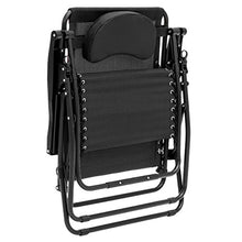Load image into Gallery viewer, Best Choice Products Oversized Folding Mesh Zero Gravity Recliner Chair w/Cup Holder Accessory Tray and Removable Pillow, Black