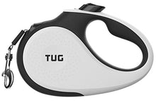 Load image into Gallery viewer, TUG 360° Tangle-Free, Heavy Duty Retractable Dog Leash for Up to 110 lb Dogs; 16 ft Strong Nylon Tape; One-Handed Brake, Pause, Lock (Large, White)