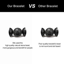 Load image into Gallery viewer, M MOOHAM Lava Rock Bracelet - 8mm Lava Rock Bead Black Matte Agate Stone Anxiety Bracelet, Men Women Stress Relief Yoga Beads Adjustable Aromatherapy Essential Oil Diffuser Healing Bracelets