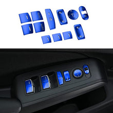 Load image into Gallery viewer, CKE for 11th Gen Civic Armrest Door Window Lift Down Switch Button Cover Trim Panel Decoration Sticker for Honda Civic 2022 Accessories Sedan Hatchback LX EX EX-L Sport Touring -Blue (12pcs)