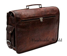 Load image into Gallery viewer, Handmade World leather messenger bags for men women 18" mens briefcase laptop bag best computer shoulder satchel school distressed bag (13" X 18")