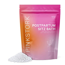 Load image into Gallery viewer, Pink Stork Postpartum Sitz Bath Soak: Dead Sea Salt for Perineal Care + Cleansing, Postpartum Recovery, Labor + Delivery Essentials, Women-Owned, Unscented, 1 lb