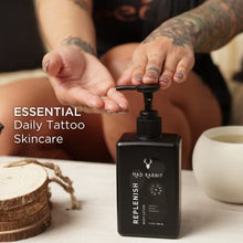 Load image into Gallery viewer, Mad Rabbit Replenish Tattoo Body Lotion - Unscented Lotion for Inked & Non- Inked Skin, Non-Greasy & Silicone-Free w/ Natural Ingredients, Lightweight & Long-Lasting Hydration for Daily Use