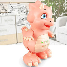 Load image into Gallery viewer, KGUANG Cartoon Cute Baby Dinosaur Triceratops Shaking Swing Walking Music Colorful Lights Children Dancing Dinosaur Toys 2-7 Years Old Boys and Girls Birthday