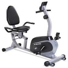 Load image into Gallery viewer, Maxkare Magnetic Recumbent Exercise Bike Indoor Stationary Bike with Adjustable Cushion Seat and Resistance,Pluse Monitor,Transport Wheels and Tablet Holder for Home Use