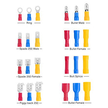 Load image into Gallery viewer, Nilight 540PCS Mixed Quick Disconnect Electrical Insulated Butt Bullet Spade Fork Ring Solderless Crimp Terminals 22-16/16-14/12-10 Gauge Electrical Wire Connectors Assortment Kit, 2 Years Warranty
