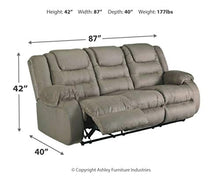 Load image into Gallery viewer, Signature Design by Ashley McCade Contemporary Manual Pull Tab Dual-Sided Reclining Sofa, Gray