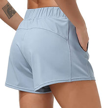 Load image into Gallery viewer, Dragon Fit Running Shorts for Women Drawstring Loose Fit Workout Shorts with Pockets Athletic Gym Training Yoga Shorts (Medium, Denim Blue)