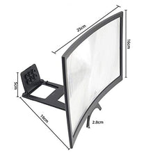 Load image into Gallery viewer, 3D Curve Screen Magnifier Compatible with All Smartphones Hd Amplifier Projector for Movies, Videos, and Gaming with Foldable Stand for Galaxy Note 20 Ultra/Galaxy Note 20/iPhone 11 Pro Max/Xs