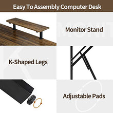 Load image into Gallery viewer, GreenForest Computer Desk 32" Writing Study Table with Moveable Storage Shelf, Home Office PC Workstation for Small Spaces Gaming Desk, Walnut