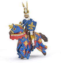 Load image into Gallery viewer, Papo Blue Fleur De LYS Horse Figure, Multicolor