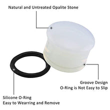 Load image into Gallery viewer, ZS Single Flare Clear Opalite Moonstone Ear Plugs and Tunnels with O-Ring Stretcher Expander Pair (7/16"(11mm))