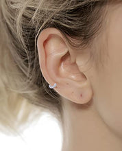 Load image into Gallery viewer, Tornito 10Pcs Nose Ring Hoop Paved Flower Leaf Feather CZ Cartilage Earrings Nose Piercing Jewelry for Women Men Silver Tone 20G