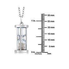 Load image into Gallery viewer, Gem Stone King 925 Sterling Silver Genuine Diamond Dust Hourglass Pendant Necklace (0.50 Ct, With 18 Inch Chain)