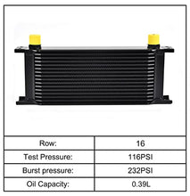 Load image into Gallery viewer, EVIL ENERGY 16 Row Oil Cooler, 10AN Stacked Plate Transmission Engine Cooler Universal Aluminium Black