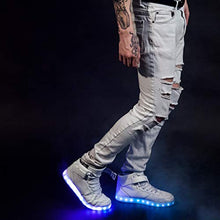 Load image into Gallery viewer, IGxx Men LED Light Up Sneakers for Men High Top LED Shoes Light Up USB Recharging Shoes Women Glowing Luminous Flashing Light Shoes LED Kids Halloween White