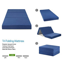 Load image into Gallery viewer, Olee Sleep 4 " Tri-Folding Topper (Twin), Blue