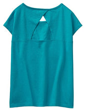 Load image into Gallery viewer, Gymboree Girls' Little Short Sleeve Triangle Back Printed Knit Top, Totally Teal, S