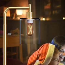 Load image into Gallery viewer, Addlon LED Floor Lamp, with Hanging Glass Lamp Shade and LED Bulb for Bedroom & Living Room, Modern Standing Industrial Lamp Tall Pole Lamp for Office, Brass Gold
