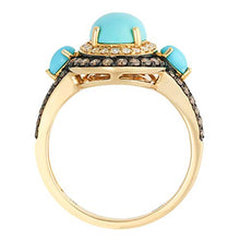 Load image into Gallery viewer, Effy Jewelry Turquoise & Diamond Statement Ring in 14K Yellow Gold, 3.78 TCW HRY0I589UF